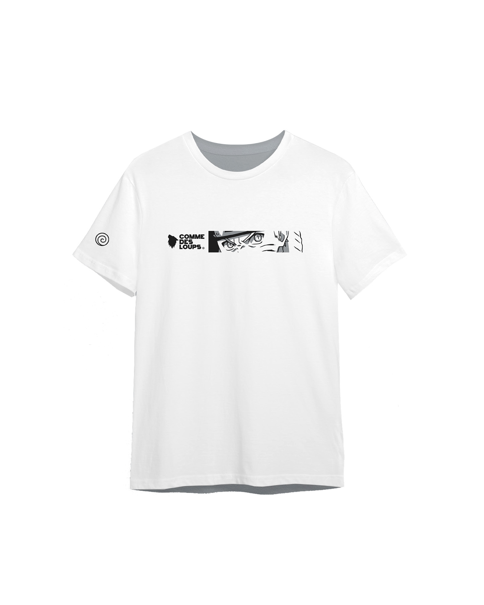 Tee-Shirt Comme des loups x Naruto Naruto vs Sasuke Blanc