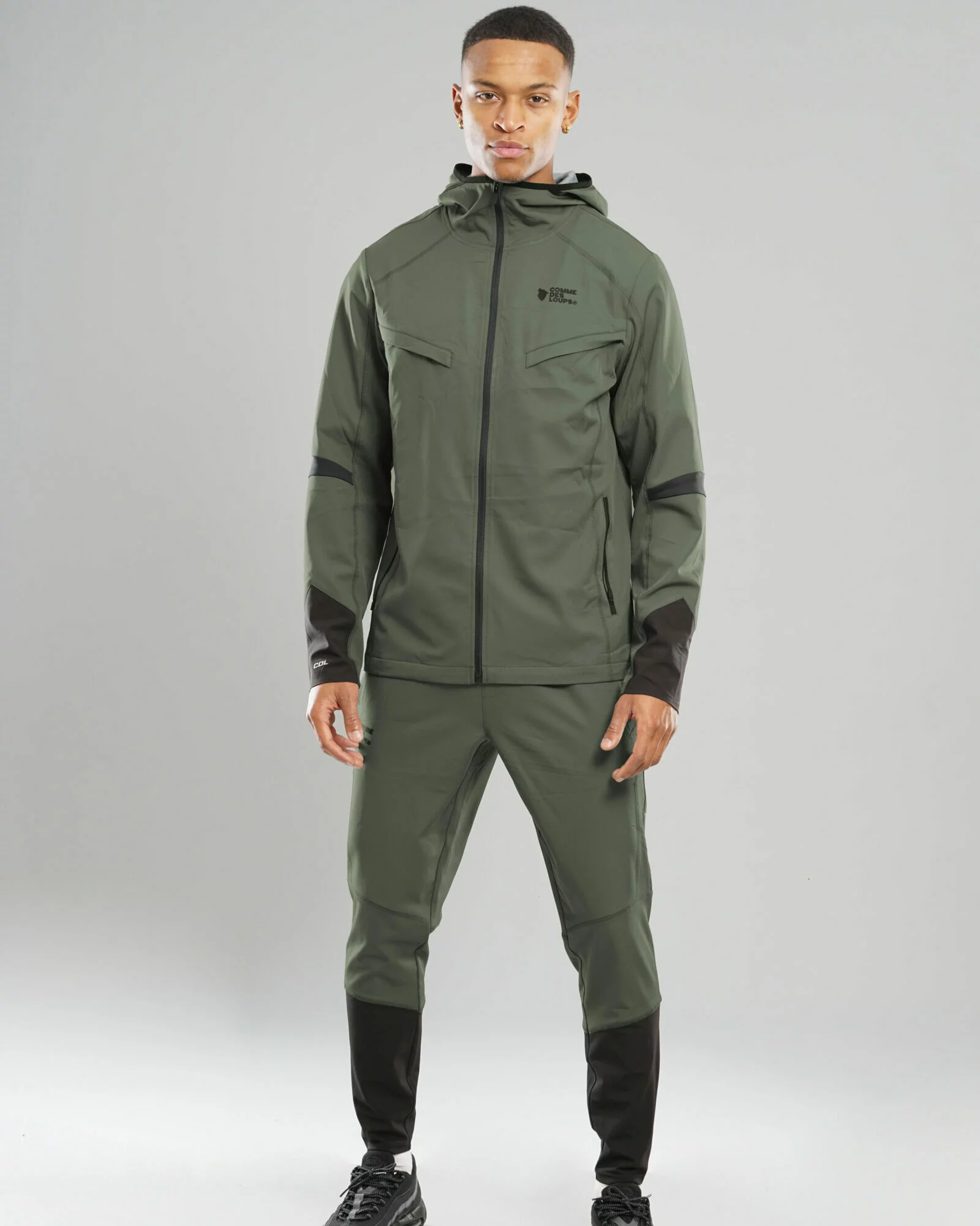 Survêtement Capuche Running Kaki