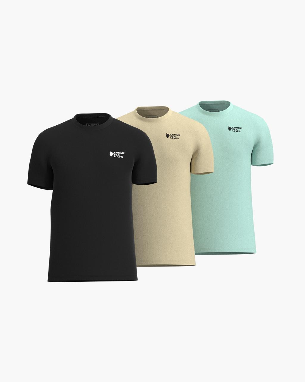 Lot de 3 T-shirt Classico Noir Beige Vert