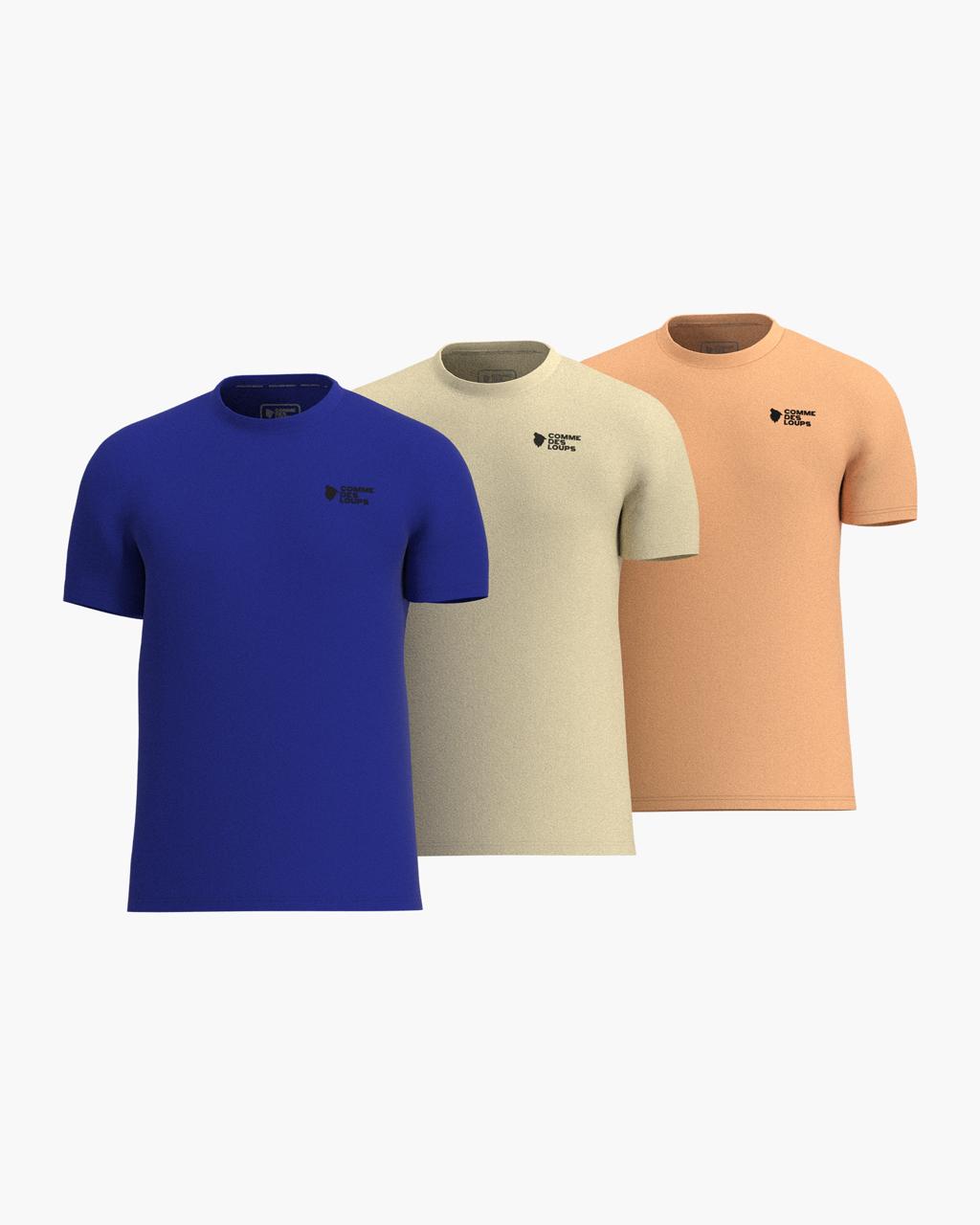 Lot de 3 T-shirt Classico Bleu Beige Peche