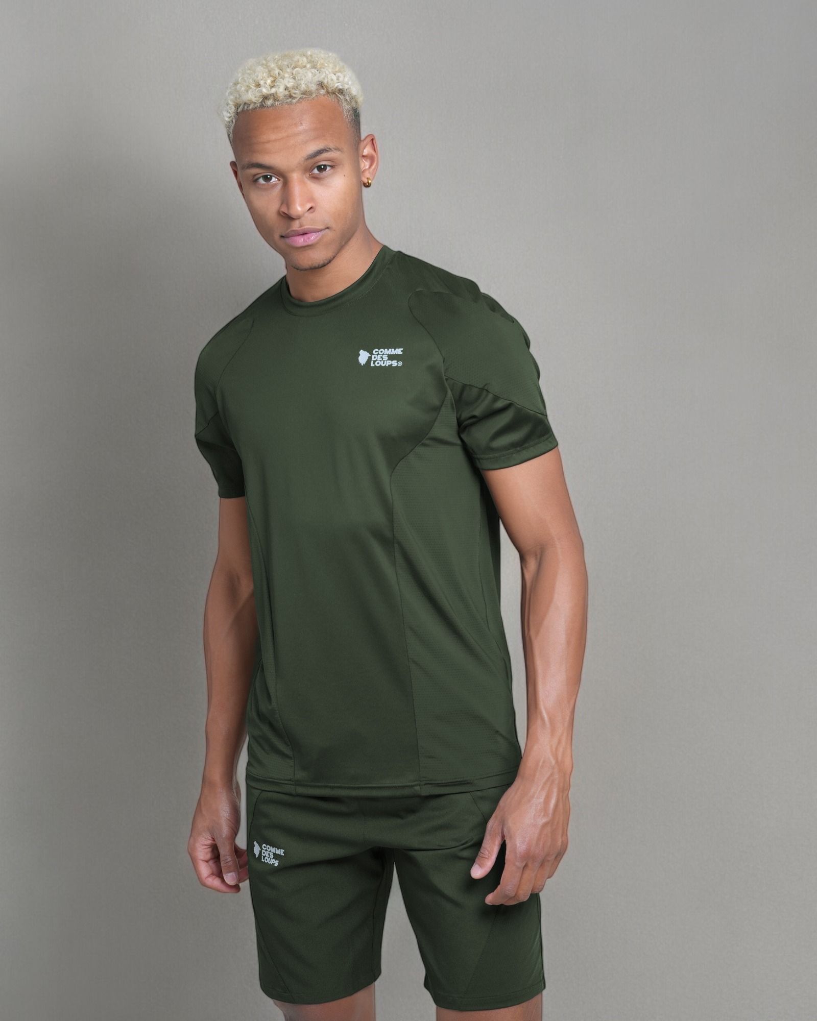 Ensemble Short T-Shirt FIGHTER Kaki