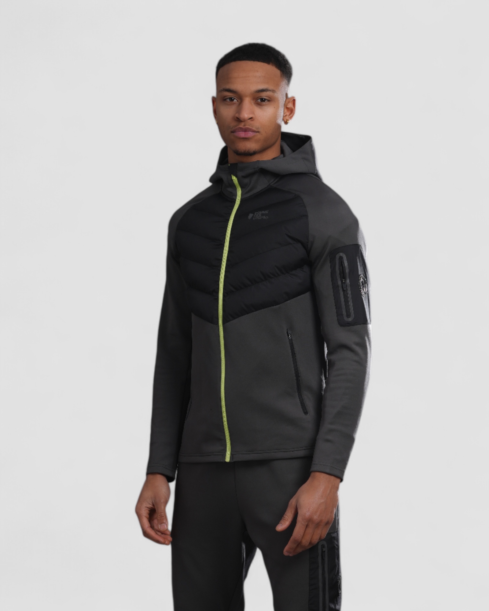 Survetement Capuche TURBO Gris Fluo