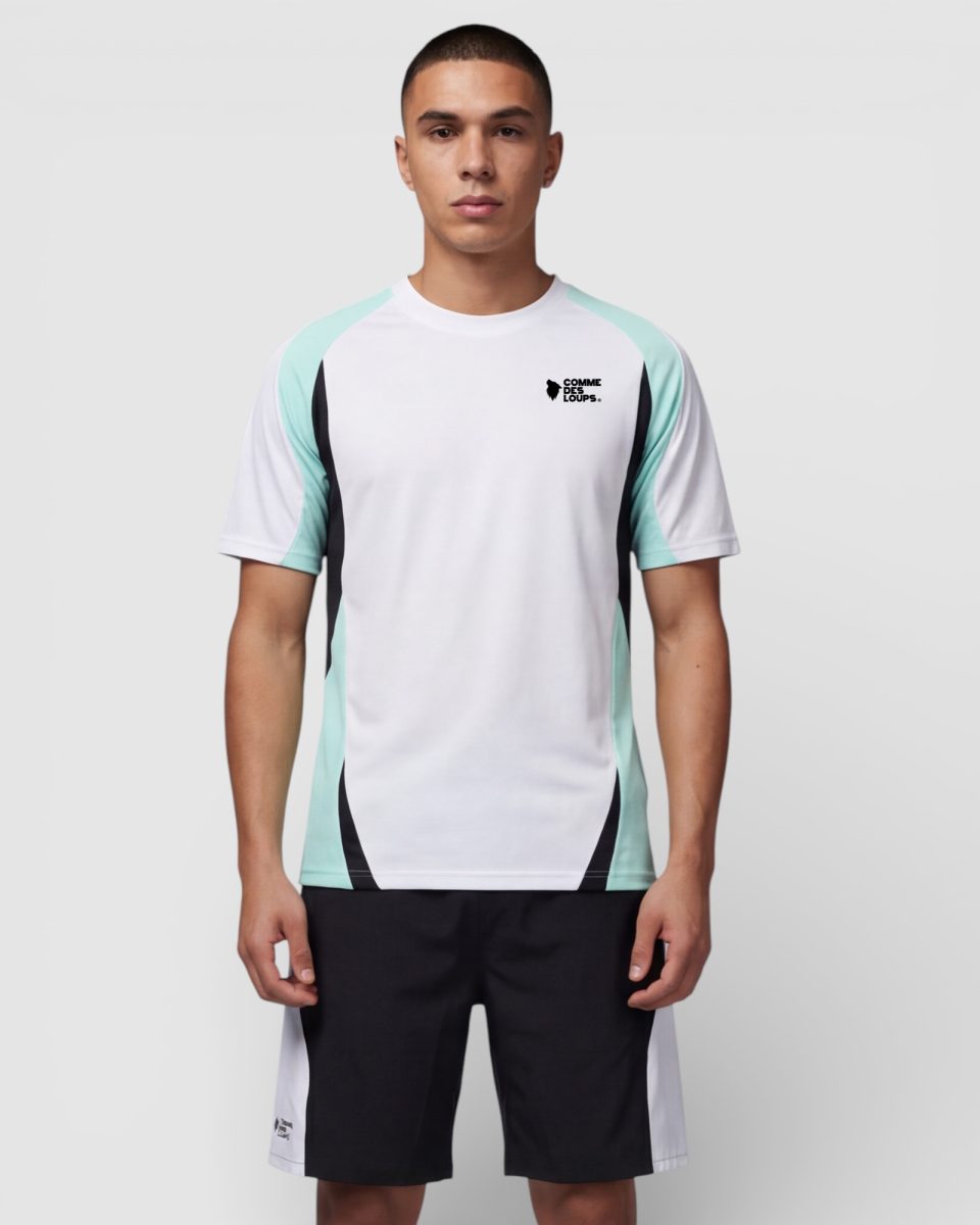 Tee-Shirt Comme Des Loups WAVE Blanc Vert Noir