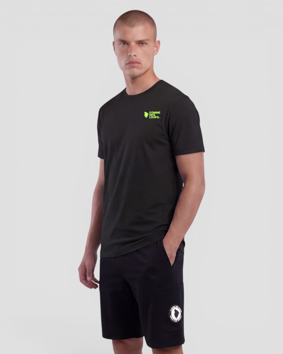 T-shirt comme des loups Classico Noir Fluo