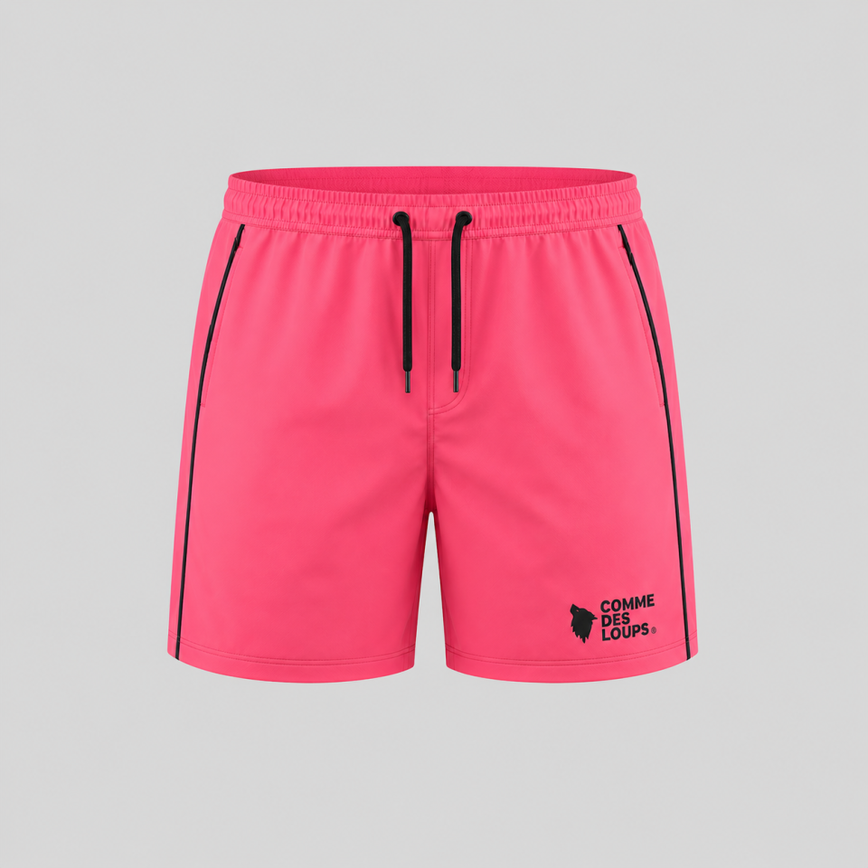 Short De Bain Steam Rose Fluo Noir
