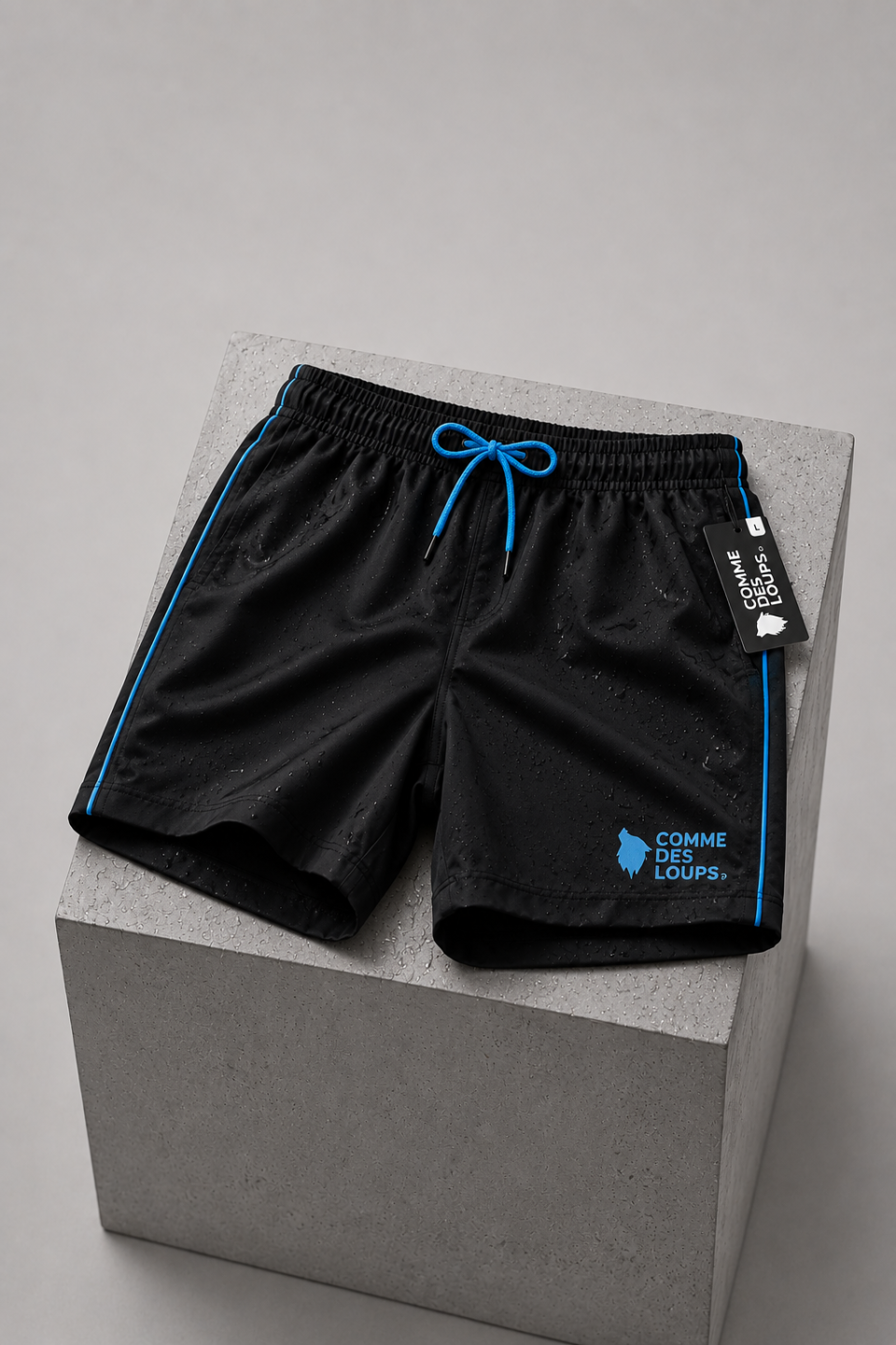Short De Bain Steam Noir Bleu