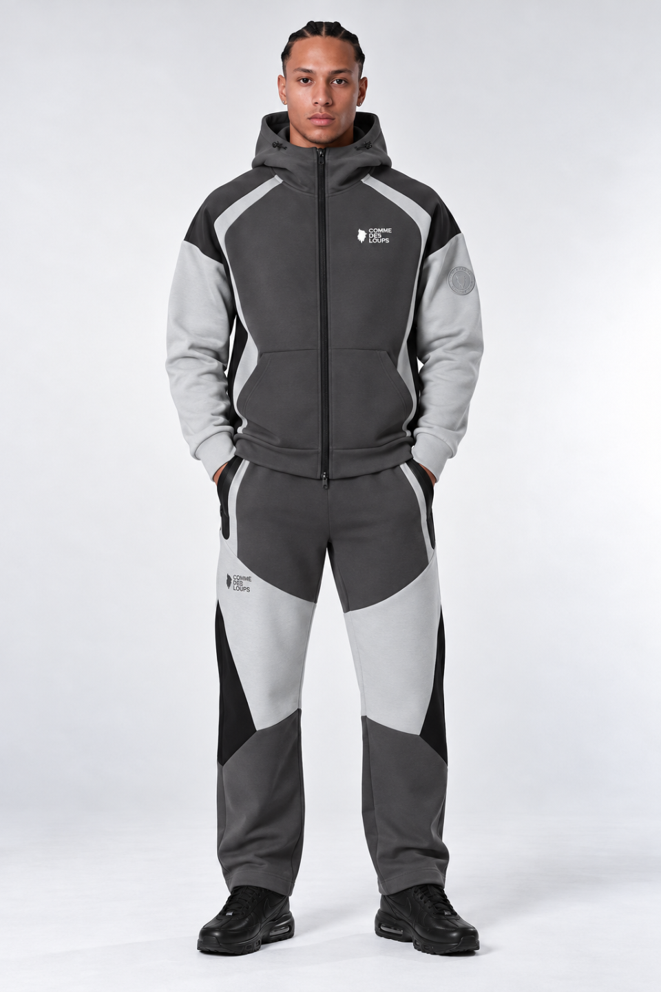 Survetement Homme GRIZZLY Anthracite Gris clair