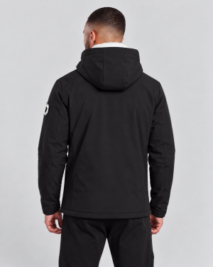 Veste noire à capuche doublée sherpa